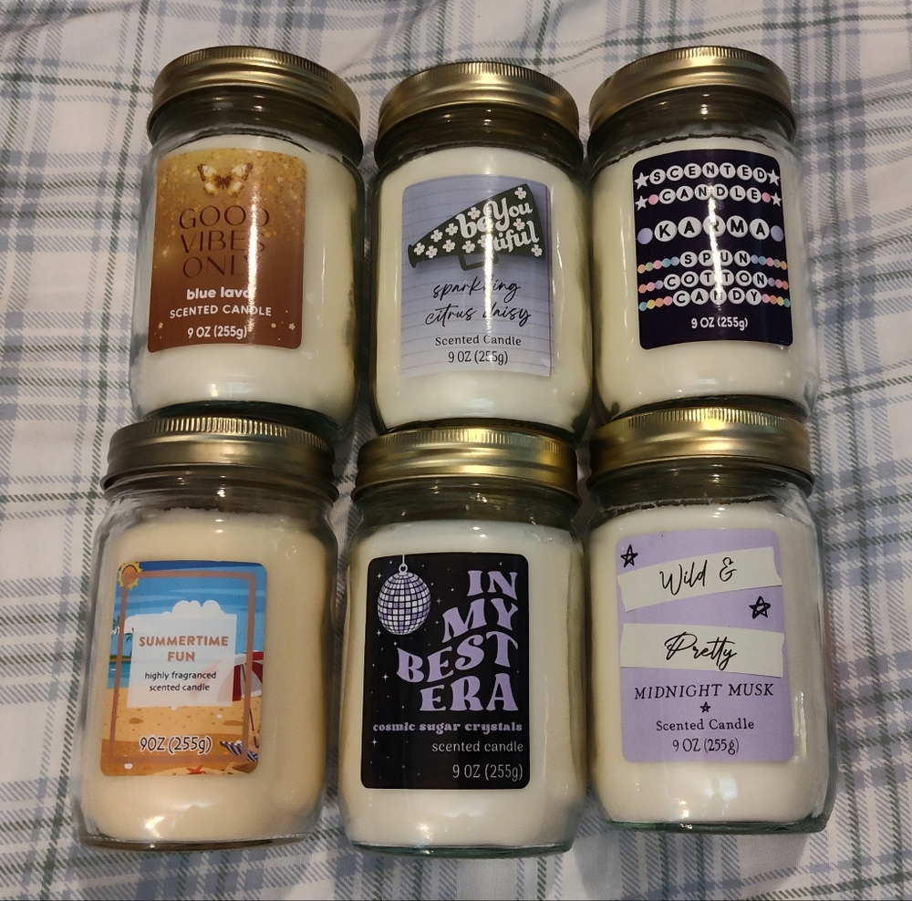 NEW! 6 9oz Candle Jars